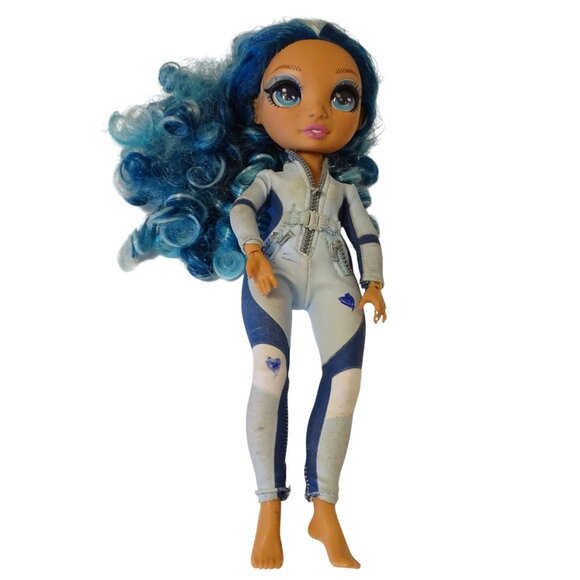 Rainbow High Skyler Bradshaw Blue Hair Fashion Doll With Blue Outfit 2019 FLAWS - Picture 1 of 7